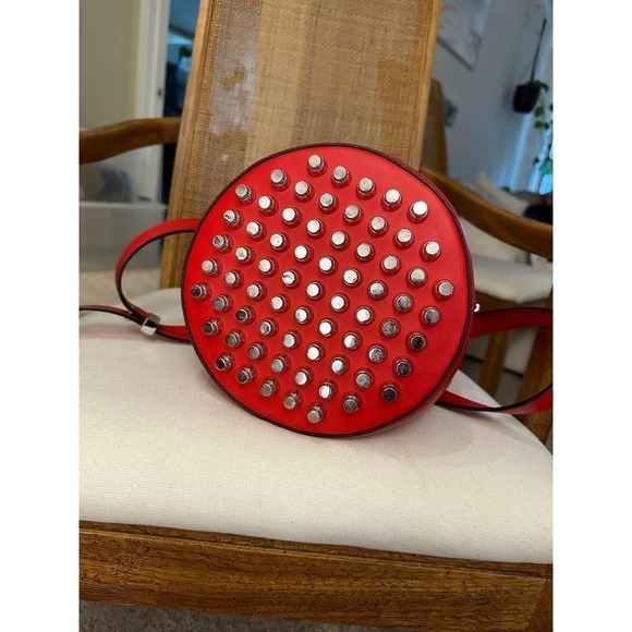 Alexander Wang Alpha Red Leather Bucket Bag Silver stud Designer Purse One Size - Picture 15 of 16